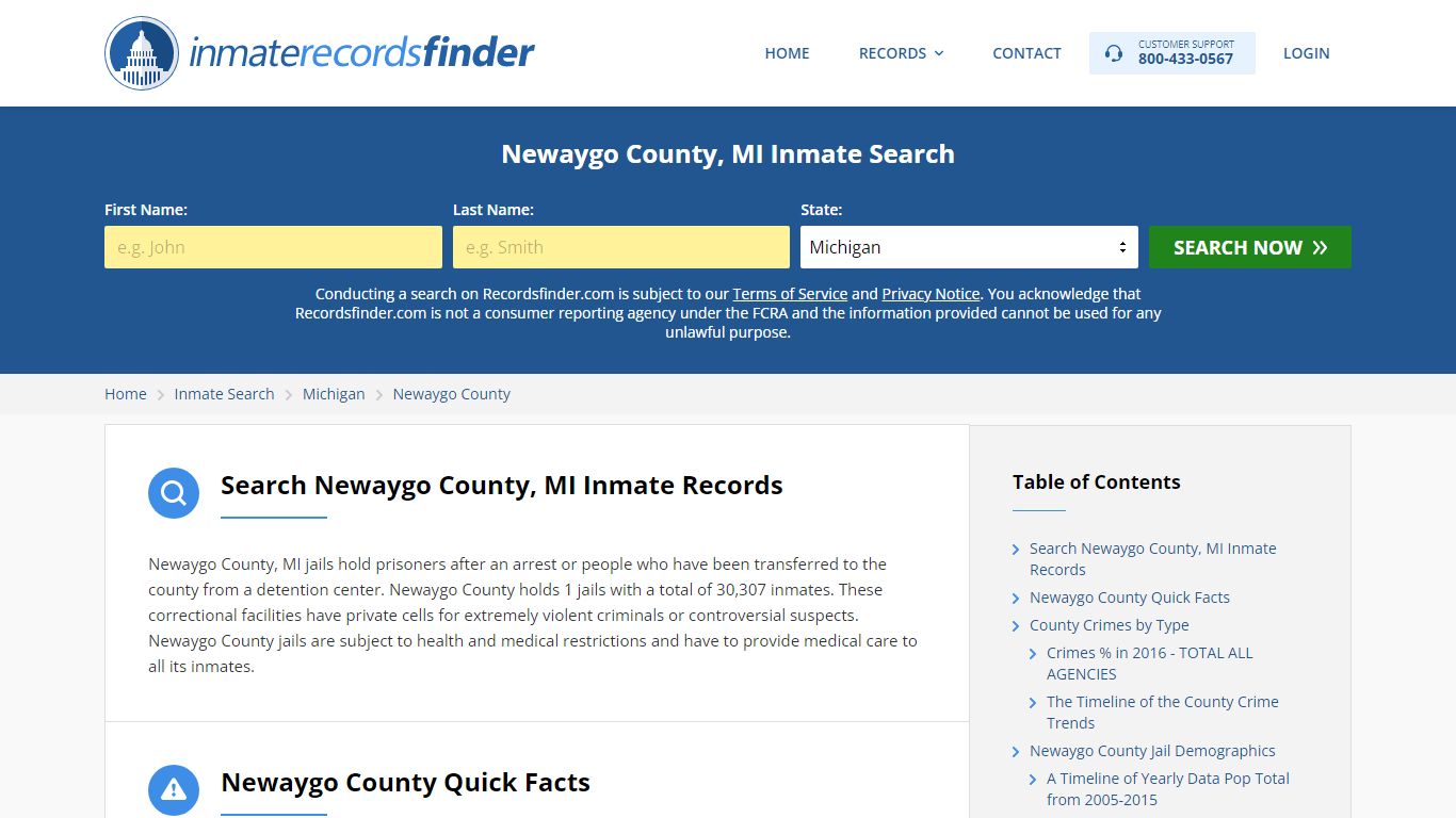 Newaygo County, MI Inmate Lookup & Jail Records Online